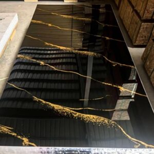Panneau PVC Marbre Noir d'oré