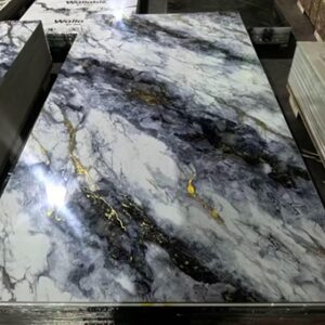 Panneau Mural PVC marbre Gris d'oré