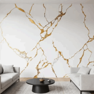 plaque mural marbre doré salon luxueux