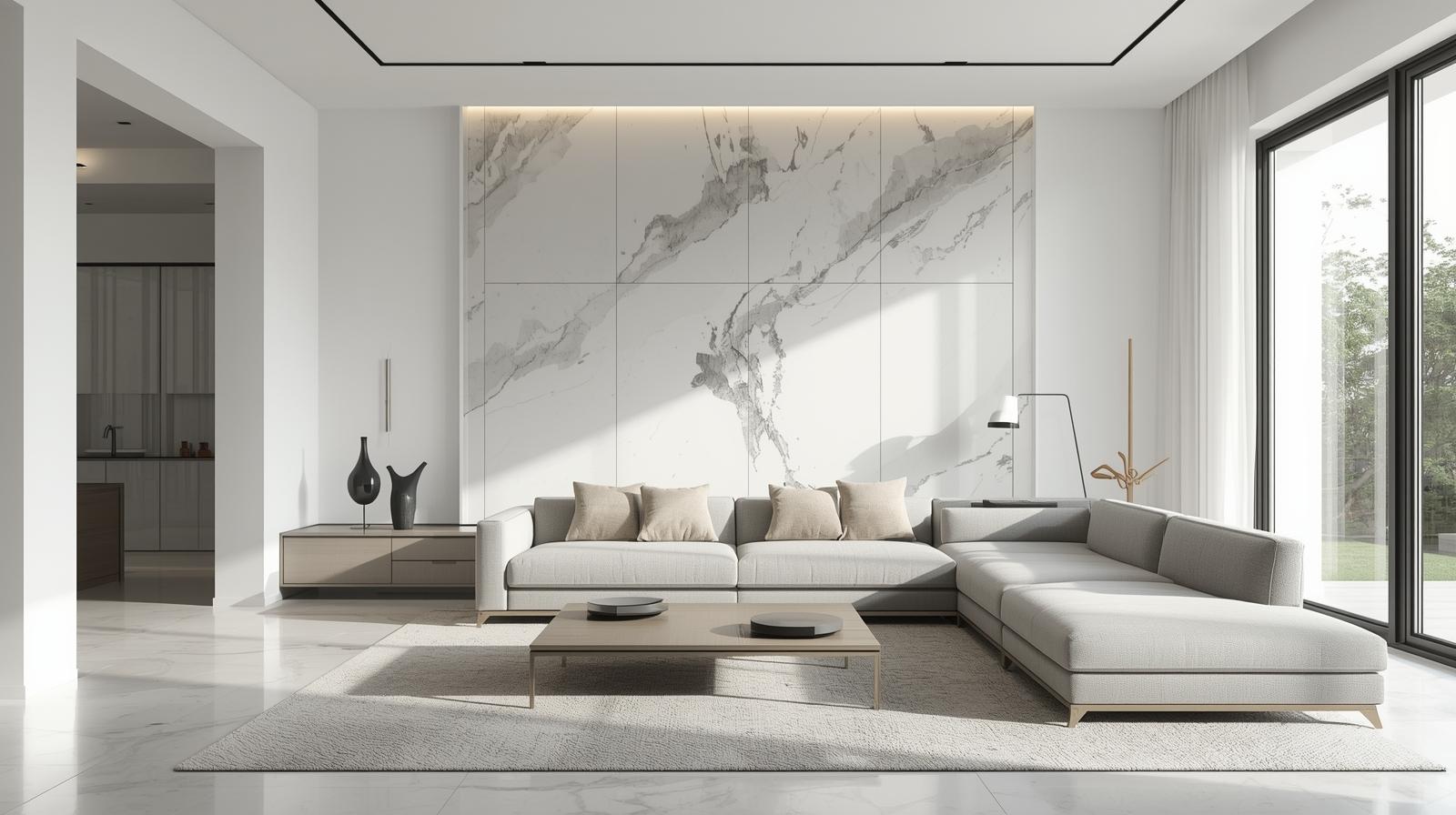 saalon moderne avec pvc marbre