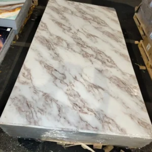 Panneau PVC marbre blanc et marron 244x122CM