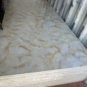 Panneau Décoratif PVC Marbre blanc  doré 244x122 cm