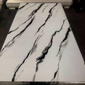 Panneau Mural PVC marbre Blanc et noir 244x122 cm