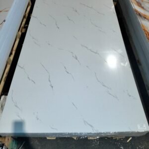 Panneau Mural PVC marbre Blanc avec tache grise 244x122 cm