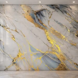 Panneau PVC marbre bleu doré 244x122 cm