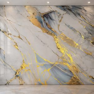 Panneau PVC marbre bleu doré 244x122 cm