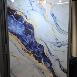 Panneau PVC marbre bleue or 244x122 cm