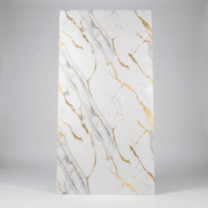 Panneau Décoratif PVC Marbre blanc  doré 244x122 cm