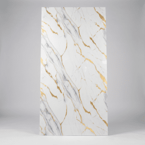 Panneau Décoratif PVC Marbre blanc  doré 244x122 cm