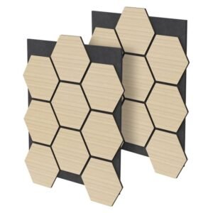 Carreaux muraux hexa 3D en Bois