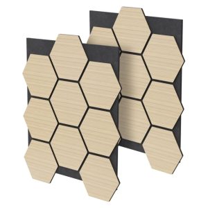 Carreaux muraux hexa 3D en Bois